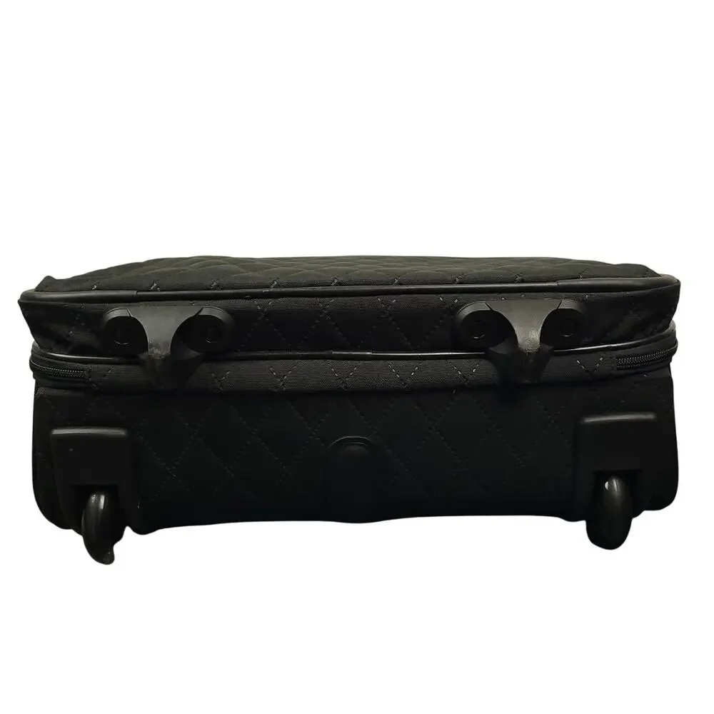 Vera Bradley Quilted Rolling Carry On Travel Bag Luggage Suitcase Black